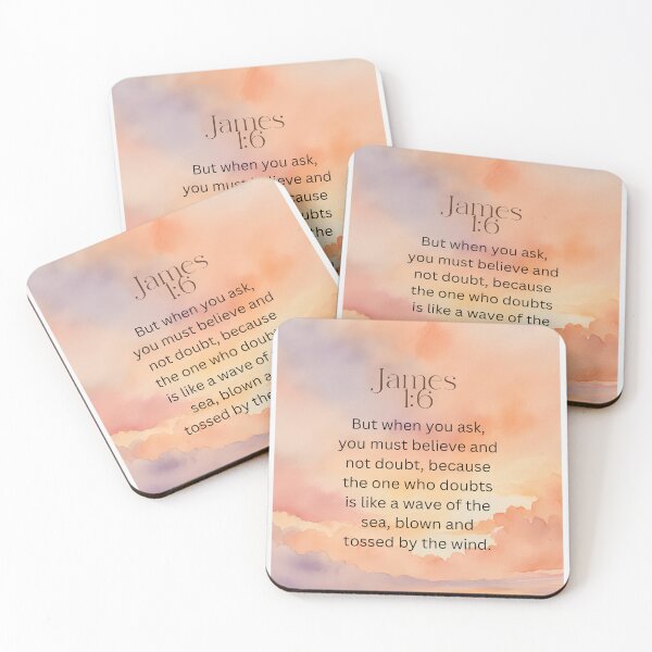 Item preview, James 1:6 Christian Bible Verse Typography designed and sold by Our Bible Journey.