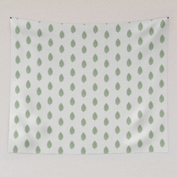 Item preview, Small scale fern leaves block print pattern designed and sold by hellcom.