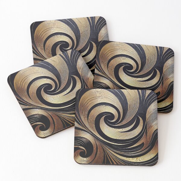 Item preview, Black and Gold Pattern 4 designed and sold by Katharos Creations.