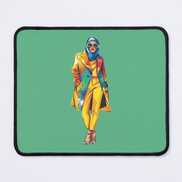 Item preview, Vibrant Hijabi Style - Multicolor Coat & Yellow Outfit | Ramadan designed and sold by ThisTee.