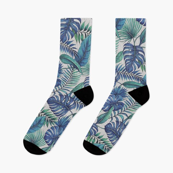 Item preview, Blue and Teal Tropical Leaves Pattern designed and sold by hellcom.