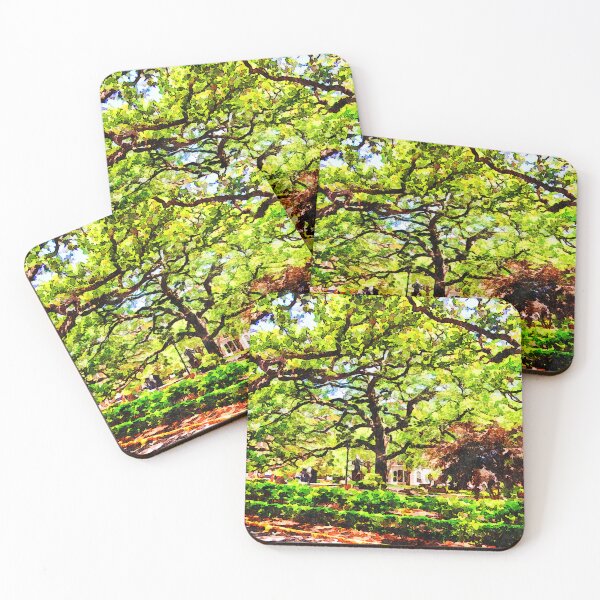 Item preview, Watercolor painting of trees and statue in Reynolds Square, Savannah designed and sold by GestaltImagery.