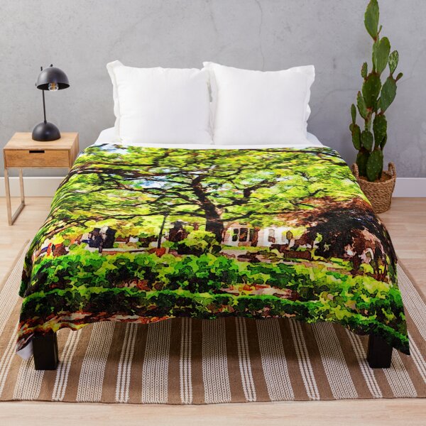 Item preview, Watercolor painting of trees and statue in Reynolds Square, Savannah designed and sold by GestaltImagery.