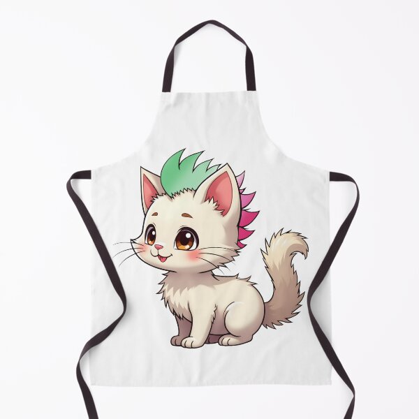 Item preview, Adorable Kawaii Kitty with Cute Abrosexual Pride Rainbow Mohawk designed and sold by Travelslightly.