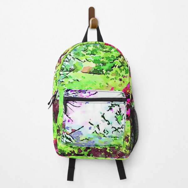Item preview, Vibrant watercolor landscape of a lush spring garden designed and sold by GestaltImagery.