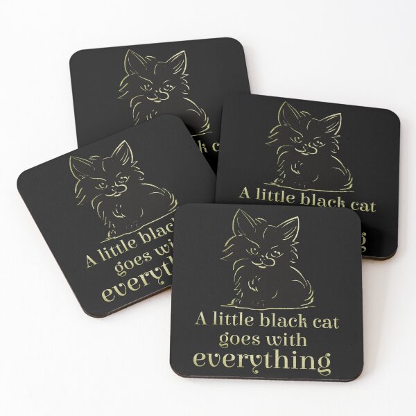 Item preview, A little black cat goes with everything - Version 2 - Gold Text designed and sold by FaeryNuff.