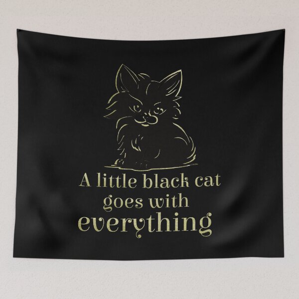 Item preview, A little black cat goes with everything - Version 2 - Gold Text designed and sold by FaeryNuff.