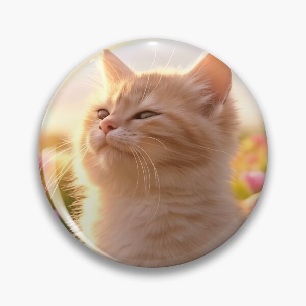 Item preview, cute cat in a flowery field with butterflies designed and sold by Fluffy-Fields.