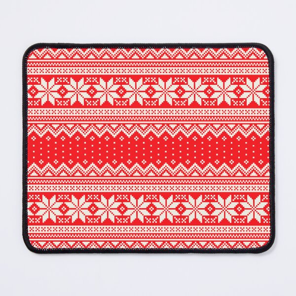 Item preview, Red Fair Isle Snowflake Christmas Pattern designed and sold by newburyboutique.
