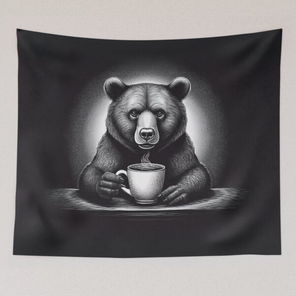 Item preview, Funny up all night Bear drinking coffee designed and sold by Boxing Kangaroo Retail Company.