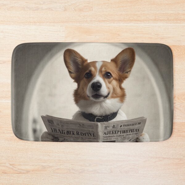 Item preview, Corgi Reading Newspaper on Toilet designed and sold by vk09.