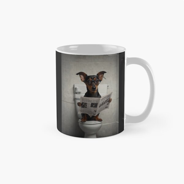 Item preview, Dachshund Reading Newspaper on Toilet designed and sold by vk09.