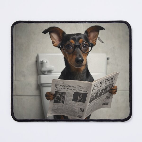 Item preview, Dachshund Reading Newspaper on Toilet designed and sold by vk09.