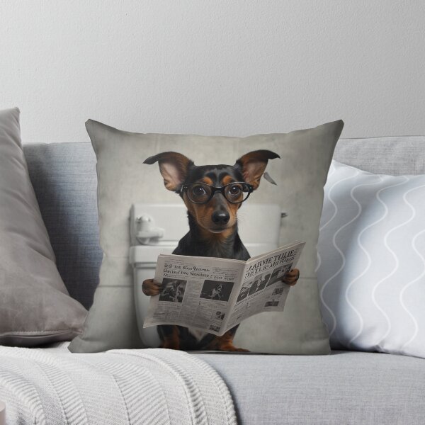 Item preview, Dachshund Reading Newspaper on Toilet designed and sold by vk09.