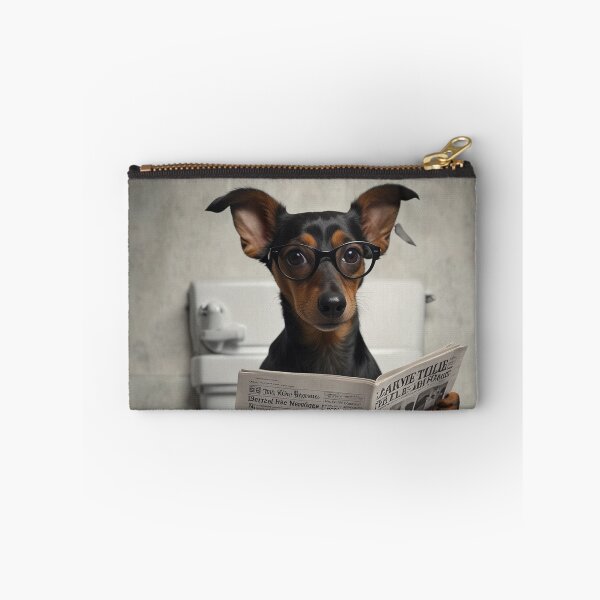 Item preview, Dachshund Reading Newspaper on Toilet designed and sold by vk09.
