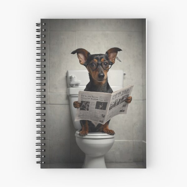 Item preview, Dachshund Reading Newspaper on Toilet designed and sold by vk09.
