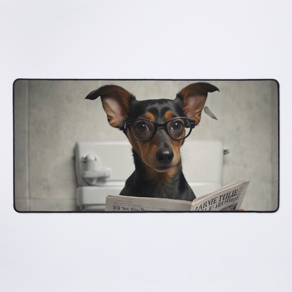 Item preview, Dachshund Reading Newspaper on Toilet designed and sold by vk09.