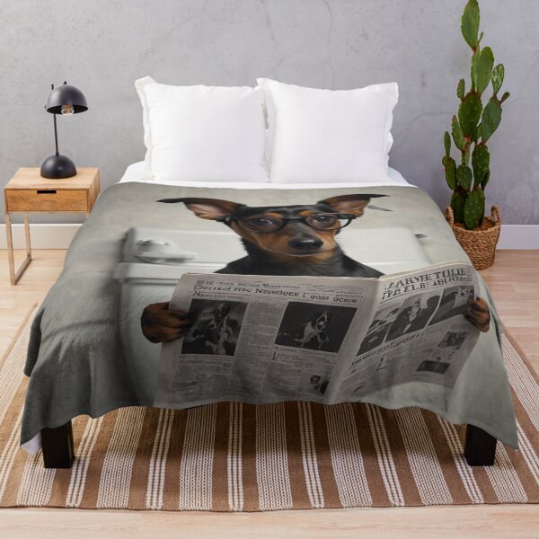 Item preview, Dachshund Reading Newspaper on Toilet designed and sold by vk09.