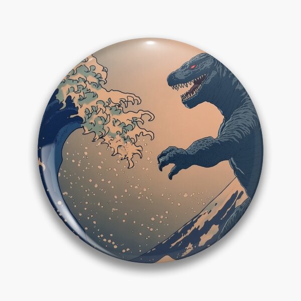 Item preview, Godzilla in the great wave off kanagawa designed and sold by PricklyPeanut.