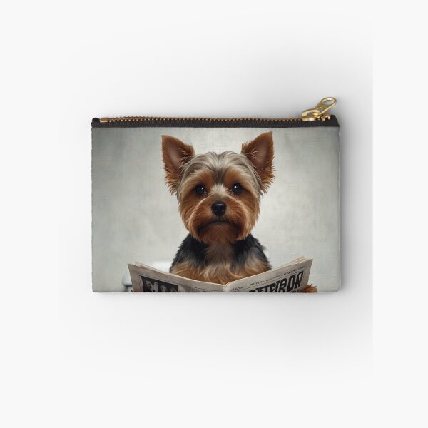 Item preview, Yorkshire Terrier Reading Newspaper on Toilet designed and sold by vk09.