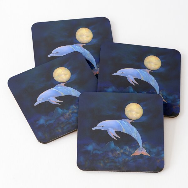 Item preview, Blue Dolphin Under Night Sky designed and sold by MagicalOceanArt.