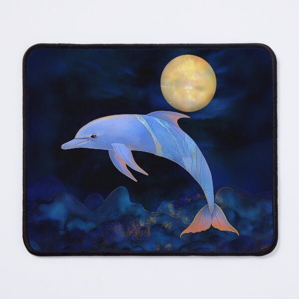 Item preview, Blue Dolphin Under Night Sky designed and sold by MagicalOceanArt.