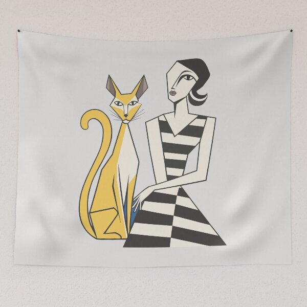 Item preview, Surreal Sphynx Cat and Skinny Girl Art designed and sold by paulo silveira.
