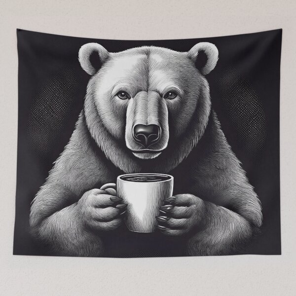 Item preview, Funny up all night Polar Bear drinking coffee designed and sold by Boxing Kangaroo Retail Company.