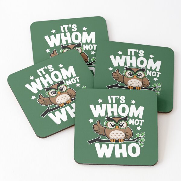 Item preview, It's Whom Not Who! Cute Owl Grammar Pun designed and sold by PMCreative.