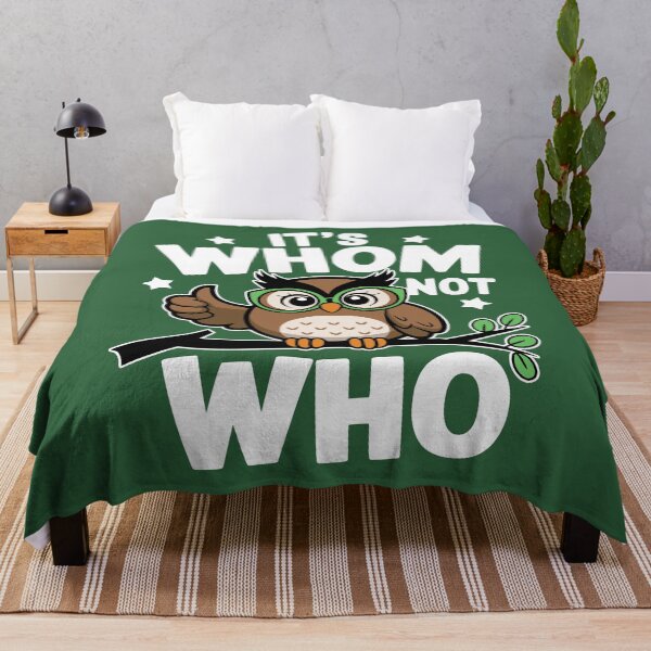 Item preview, It's Whom Not Who! Cute Owl Grammar Pun designed and sold by PMCreative.