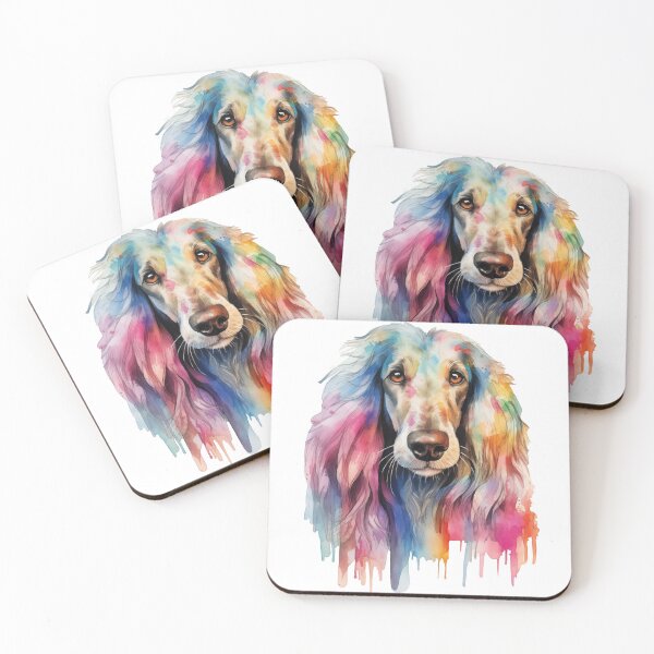 Item preview, Colorful Afghan Hound Watercolor Art designed and sold by doglovershirts.