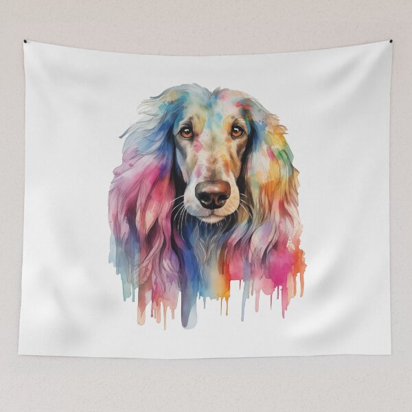 Item preview, Colorful Afghan Hound Watercolor Art designed and sold by doglovershirts.