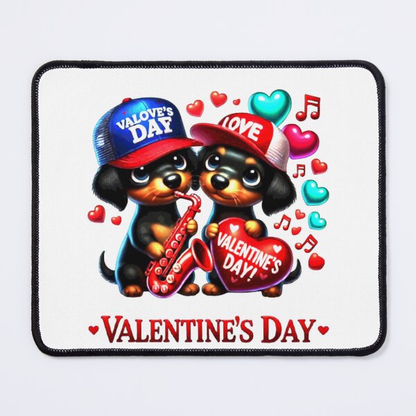 Item preview, Cute Dachshund Valentines Day Heart Lover Dog Music Sax designed and sold by Creat-Des.