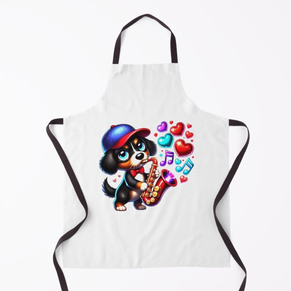 Item preview, Cute Dachshund Valentines Day Heart Lover Dog Music Sax designed and sold by Creat-Des.
