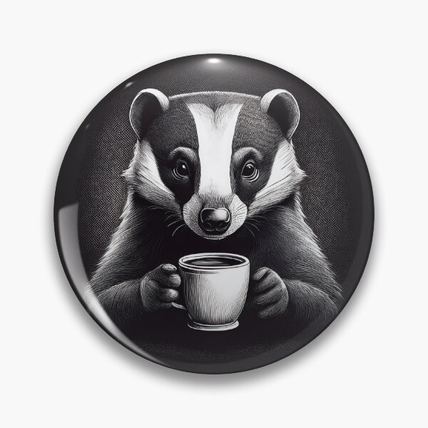 Item preview, Funny up all night Badger drinking coffee designed and sold by Boxing Kangaroo Retail Company.