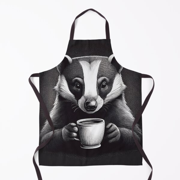 Item preview, Funny up all night Badger drinking coffee designed and sold by Boxing Kangaroo Retail Company.
