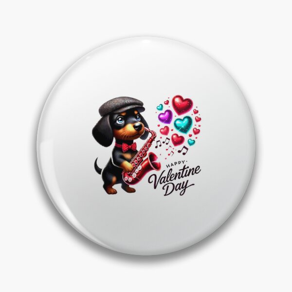 Item preview, Cute Dachshund Valentines Day Heart Lover Dog Music Sax designed and sold by Creat-Des.