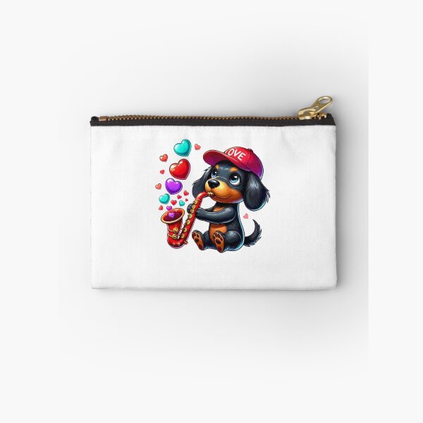 Item preview, Cute Dachshund Valentines Day Heart Lover Dog Music Sax designed and sold by Creat-Des.