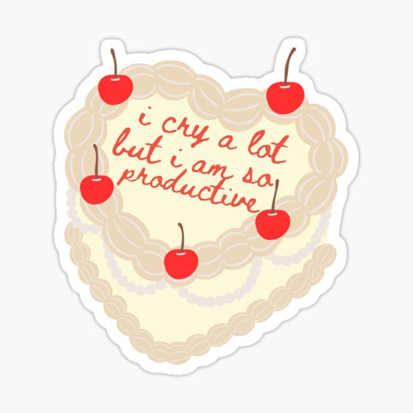 Item preview, Copy of I cry a lot, but I am so productive vintage cake designed and sold by EllesBellesArt.
