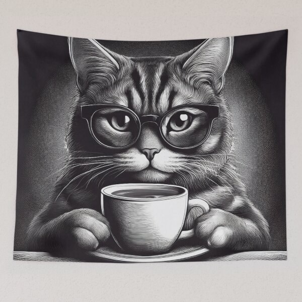 Item preview, Funny up all night Cat drinking coffee designed and sold by Boxing Kangaroo Retail Company.
