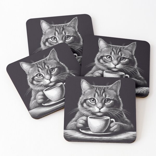 Item preview, Funny up all night Cat drinking coffee designed and sold by Boxing Kangaroo Retail Company.