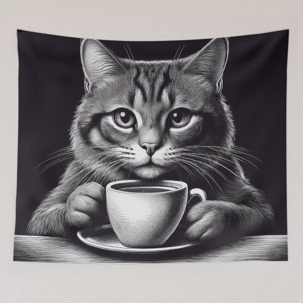 Item preview, Funny up all night Cat drinking coffee designed and sold by Boxing Kangaroo Retail Company.