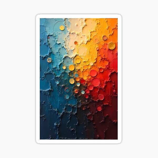 Colorful Abstract Handy Cellphone Case Design "Lave Rain" Sticker