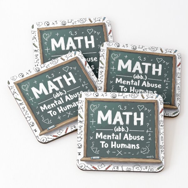 Item preview, Math: Mental Abuse To Humans Funny Chalkboard designed and sold by pixelated_echoes.