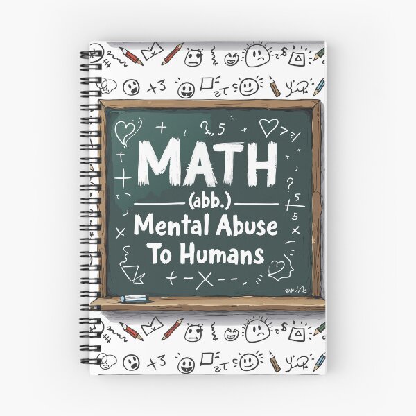 Item preview, Math: Mental Abuse To Humans Funny Chalkboard designed and sold by pixelated_echoes.