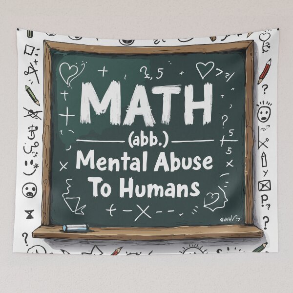 Item preview, Math: Mental Abuse To Humans Funny Chalkboard designed and sold by pixelated_echoes.
