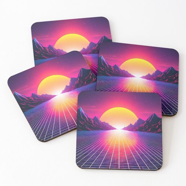 Item preview, Digital Horizon In Synthwave Style designed and sold by Unwind-Art-Work.