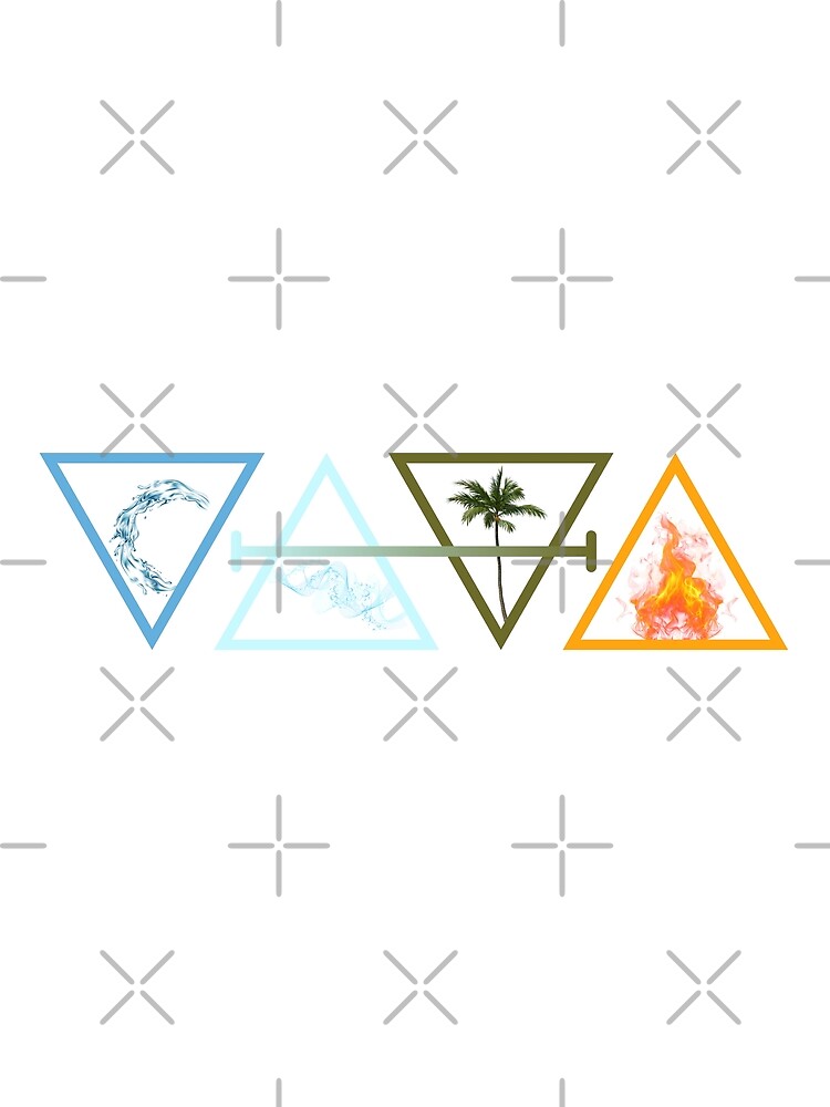 Thumbnail 3 of 3, Scarf, Elemental Power Symbols designed and sold by RJLCAM.