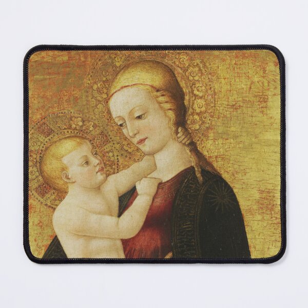 Item preview, Detail of the Triptych "Virgin Mary with Child Jesus, Saint Peter and Saint Paul" on wood by Neri di Bicci designed and sold by Crux Fidelis.