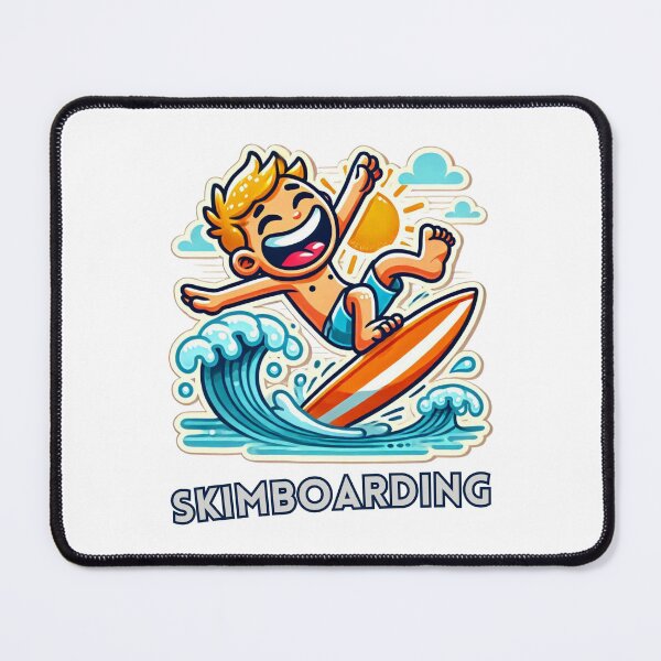 Item preview, "Vibrant Skimboarding Cartoon: Summer Fun on the Waves designed and sold by Psycho-Crazy.
